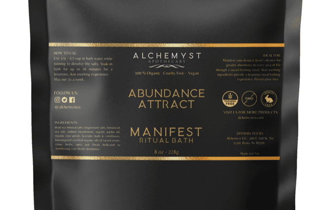 ABUNDANCE Bioenergized MANIFESTING Ritual Bath Salts - Alchemyst LLC