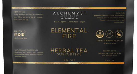 ELEMENTAL FIRE TEA - Organic Herbal Tea to Support the Fire Element - Alchemyst LLC