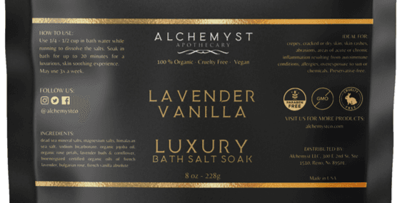 Luxury Organic LAVENDER VANILLA Bioenergized Bath Salts - Alchemyst LLC