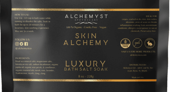 Luxury Organic Skin Alchemy Bioenergized Healing Bath Salts - Alchemyst LLC