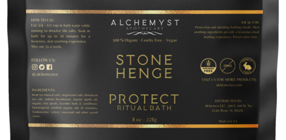 STONEHENGE Bioenergized Protection Ritual Certified Organic Bath Salts Alchemyst Co