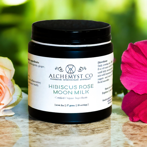 Organic Hibiscus Rose Moon Milk by Alchemyst Earth