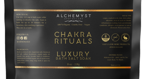 CHAKRA RITUALS Organic Bioenergized Healing Bath Salts Alchemyst Co